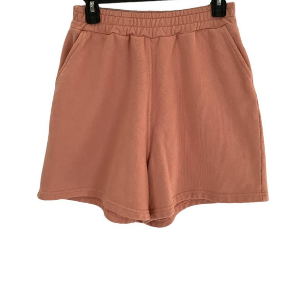 Sixthreeseven Pink Size Small Women Pull On Cotton French Terry The Sweat Short - Picture 2 of 9